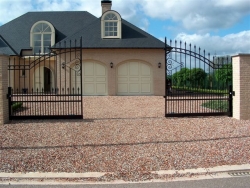 Two piece slding gate, customers own design from drawing of gate royal